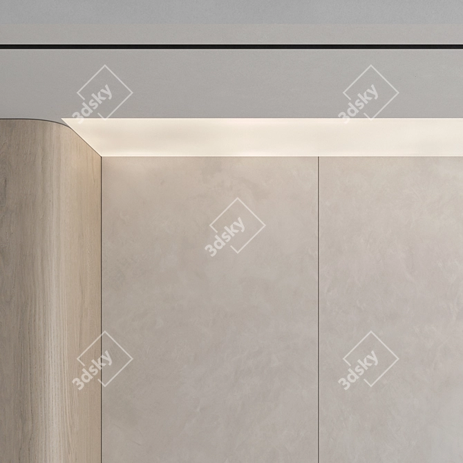 Elegant 3D Wall Panel Set 3D model image 3