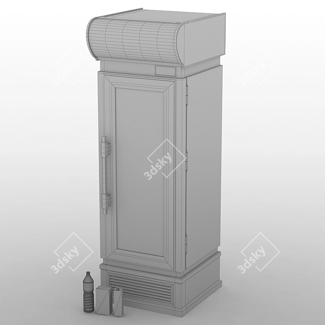 Illuminated Commercial Refrigerator Display 3D model image 5