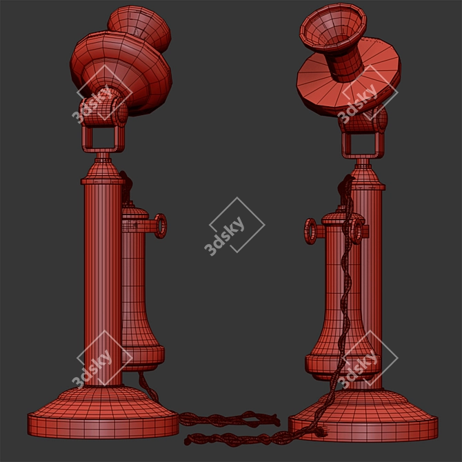 Vintage Retro Phone 3D model image 2