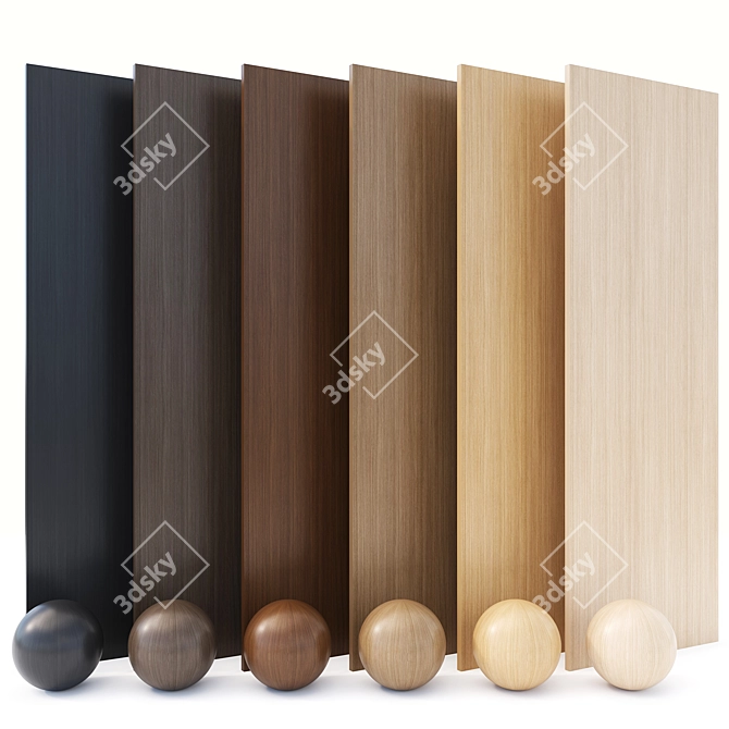 Enhanced Wood Veneer Texture - 6 Color 3D model image 1