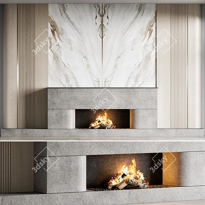 Fireplace 3D Model for V-Ray & Corona 3D model image 1