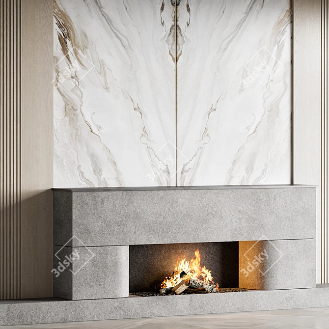 Fireplace 3D Model for V-Ray & Corona 3D model image 2