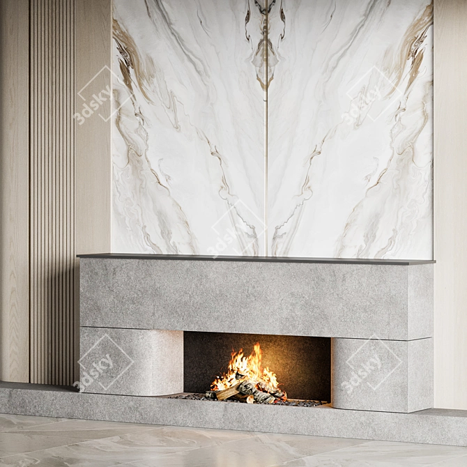 Fireplace 3D Model for V-Ray & Corona 3D model image 3