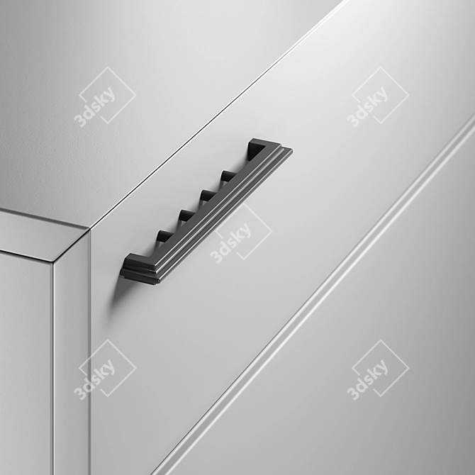 Modern TV Stand in Light Gray 3D model image 4