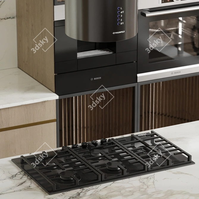 Modern L-Shaped Kitchen 3D Model 3D model image 4