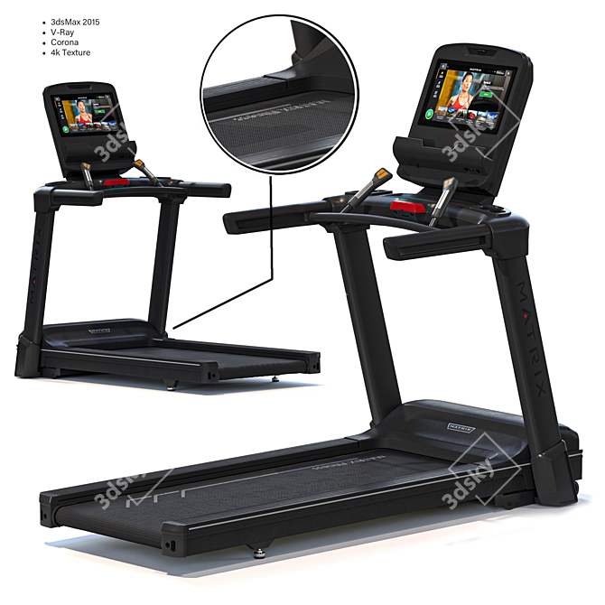 Matrix Lifestyle Treadmill: Fitness Innovation 3D model image 1