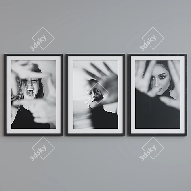 Modern Style Portrait Picture Frame Set 3D model image 2