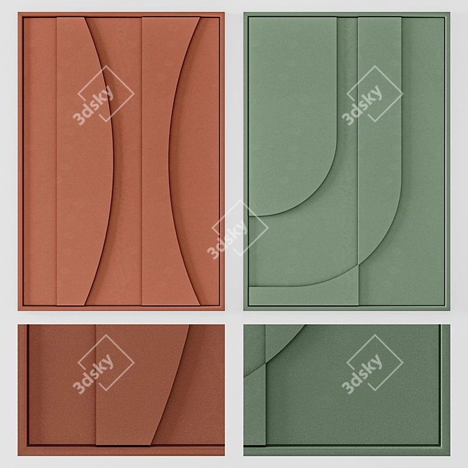 Embossed Fabric Panel 3D model image 1