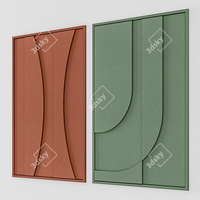 Embossed Fabric Panel 3D model image 2