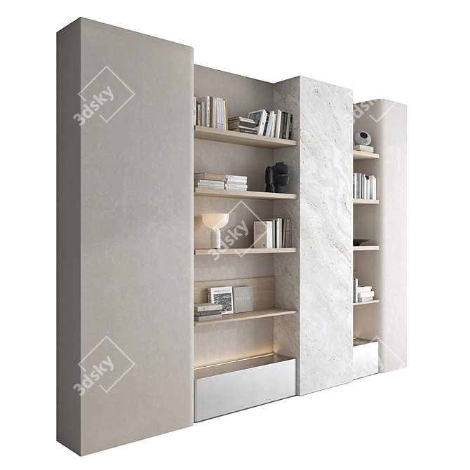 3D Bookcase Set 10 Modeling 3D model image 2