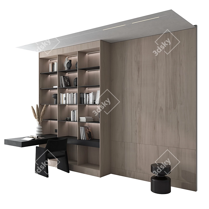 3D Office Workspace Set 02 3D model image 2