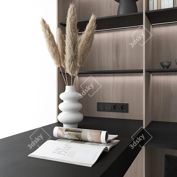 3D Office Workspace Set 02 3D model image 4