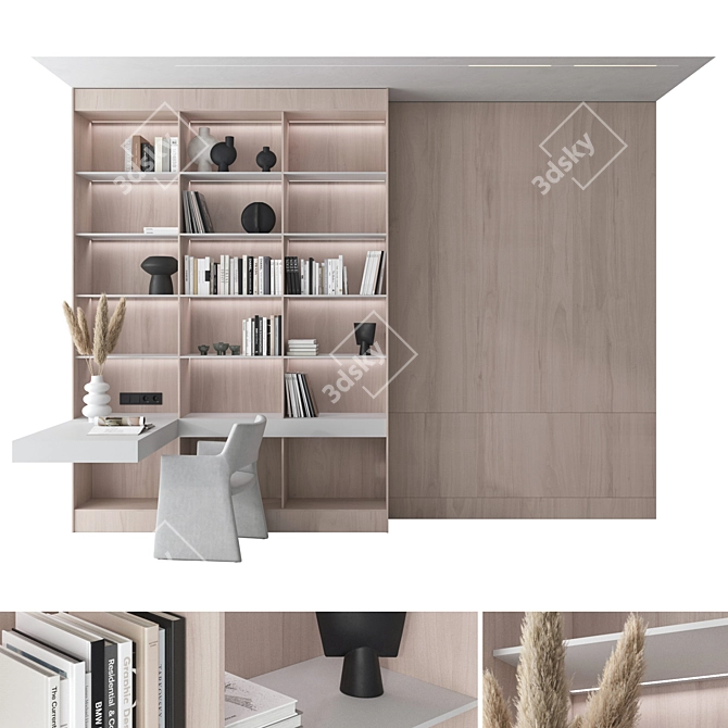 3D Office Workspace Set 02 3D model image 8