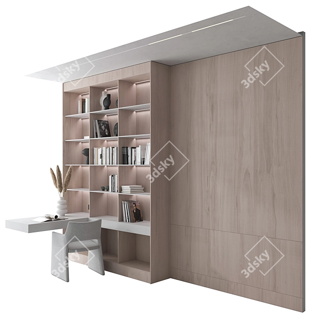 3D Office Workspace Set 02 3D model image 9