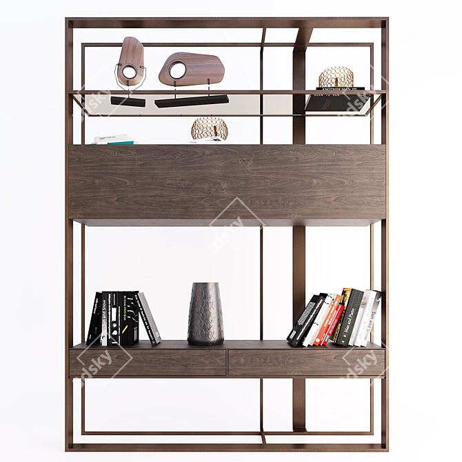  MOD Double-Sided Bookcase - Corona 2018 3D model image 2