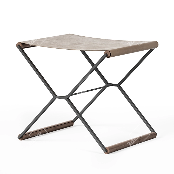 Minimalist Folding James Stool 3D model image 1