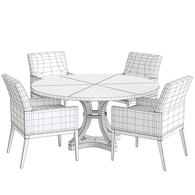 Rustic Chic Dining Set 3D model image 5