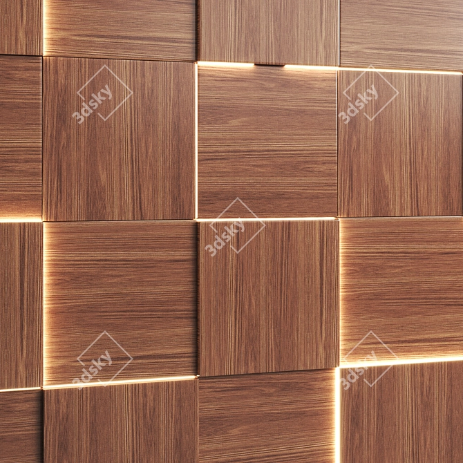 Eco-Friendly 3D Wall Panels 3D model image 4