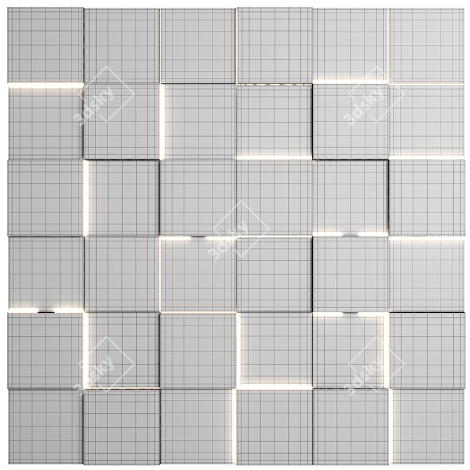 Eco-Friendly 3D Wall Panels 3D model image 6