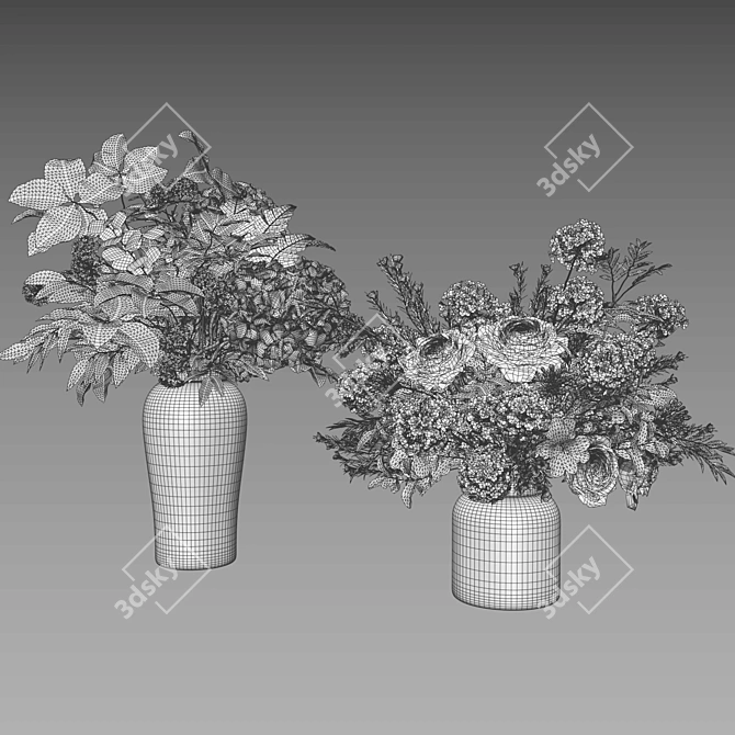 Elegant Floral Arrangement 3D Model 3D model image 6