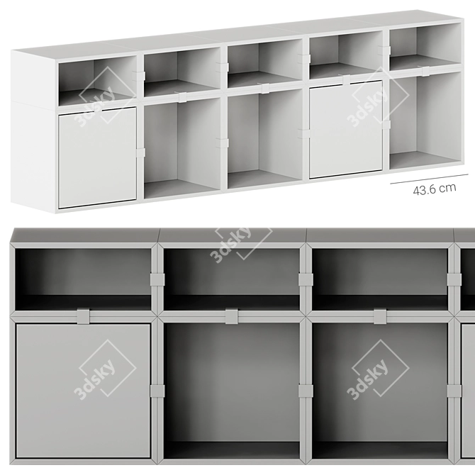 Modular Muuto Stacked Storage System 3D model image 1