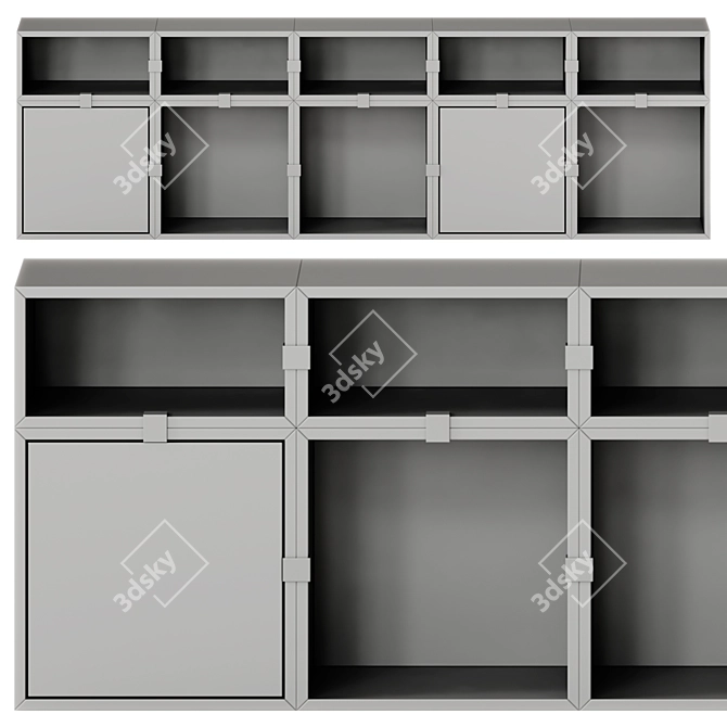 Modular Muuto Stacked Storage System 3D model image 2