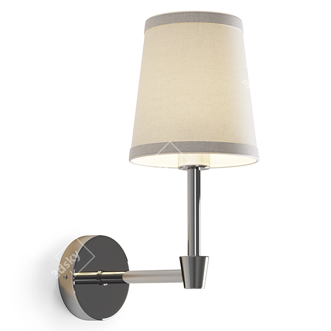 Smart Beige Nickel Wall Sconce 3D model image 2