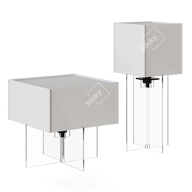 Elegant Cross-Plex T-500 Table Lamp 3D model image 1