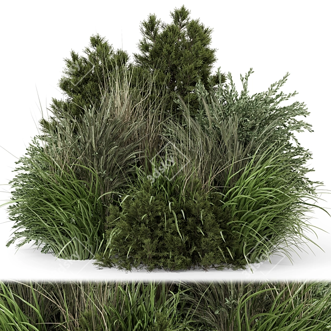 Outdoor Bush Set 1488 - 3D Model 3D model image 1