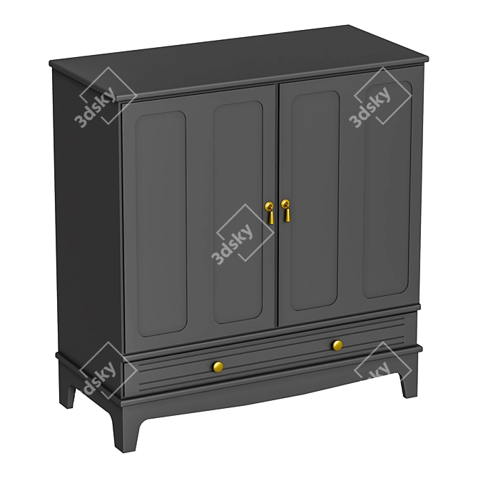 Lommarp Dark Blue-Green Wardrobe 68 3D model image 6