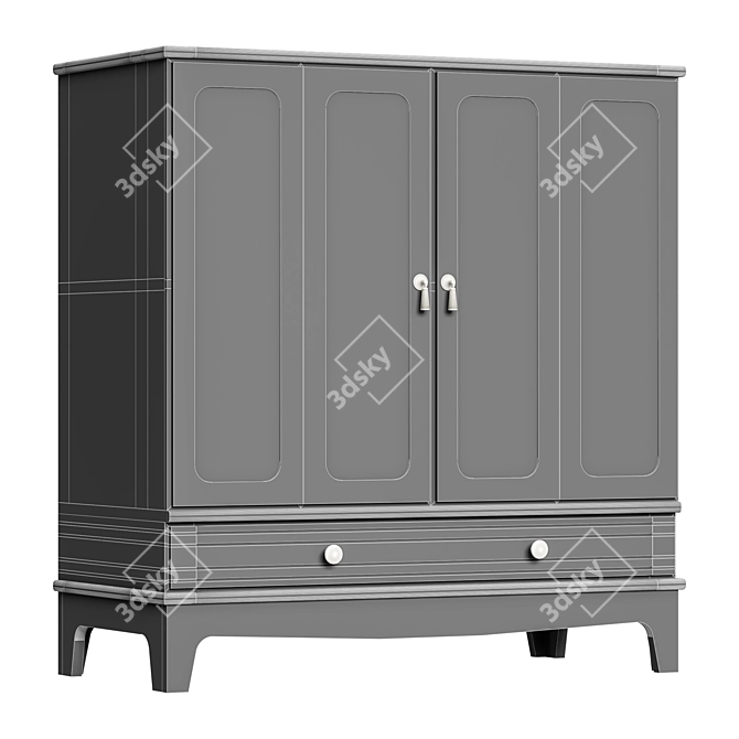 Lommarp Dark Blue-Green Wardrobe 68 3D model image 7