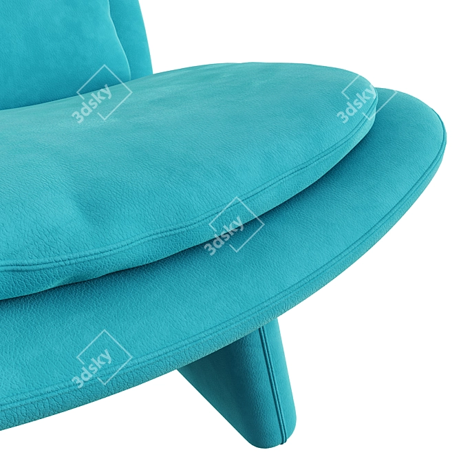 Baxter ELLI Leather Armchair in Four Nubuck Colors 3D model image 5