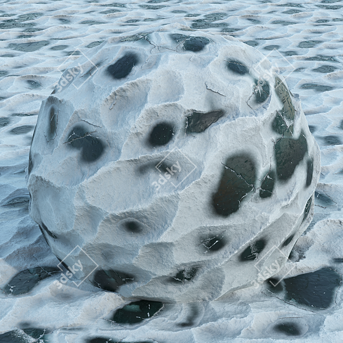 Frosted Ice Material Texture Pack 3D model image 2