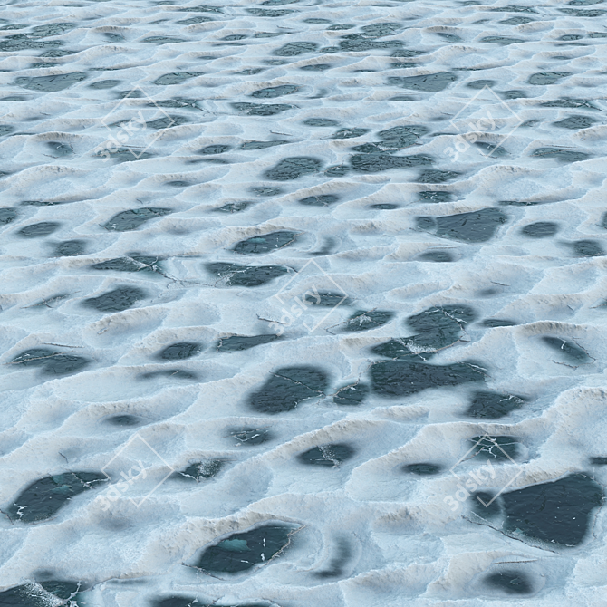 Frosted Ice Material Texture Pack 3D model image 3