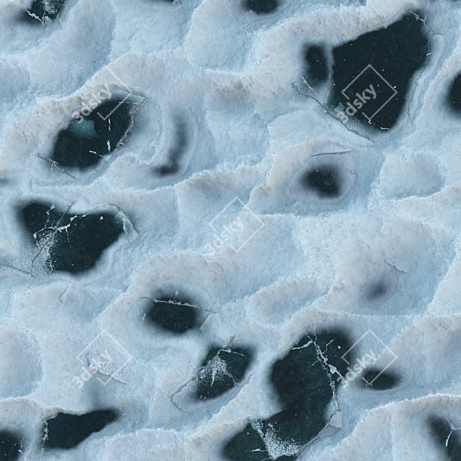 Frosted Ice Material Texture Pack 3D model image 5