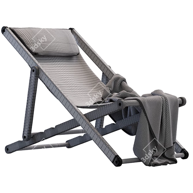 Modern Outdoor Elle Deck Chair 3D model image 4