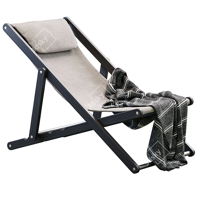 Modern Outdoor Elle Deck Chair 3D model image 6