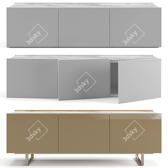 Contemporary Misuraemme Square Sideboard 3D model image 1