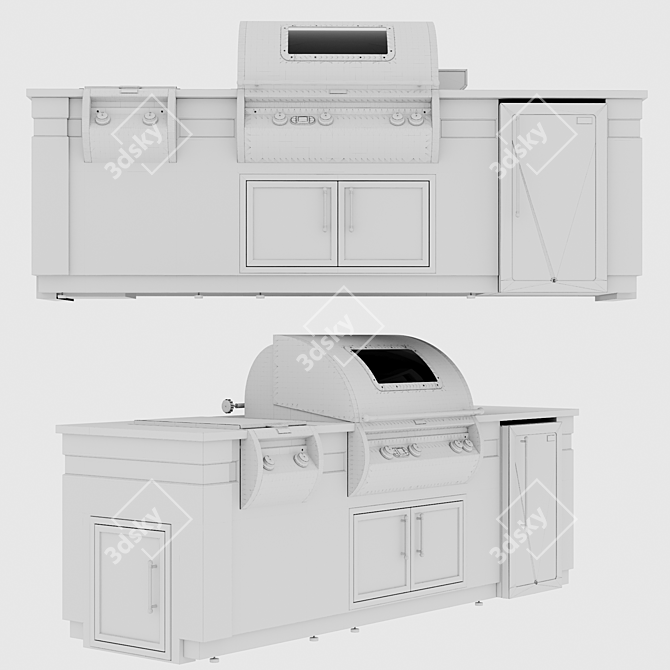 Premium Outdoor Kitchen Island System 3D model image 5