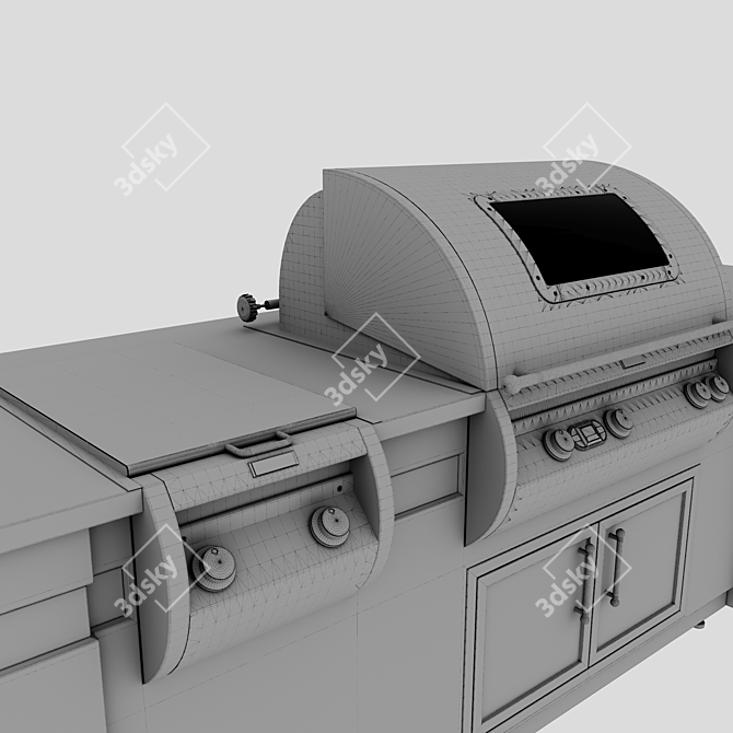 Premium Outdoor Kitchen Island System 3D model image 6