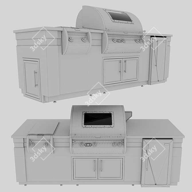 Premium Outdoor Kitchen Island System 3D model image 7