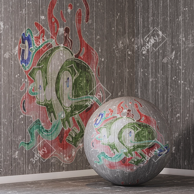 Graffiti 4K Texture Pack - 5 Colors 3D model image 1