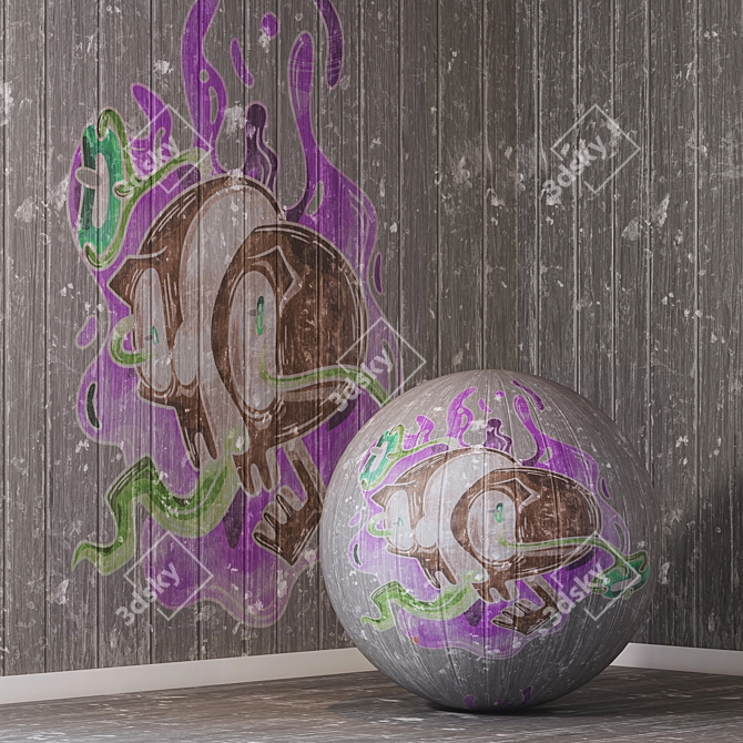 Graffiti 4K Texture Pack - 5 Colors 3D model image 2