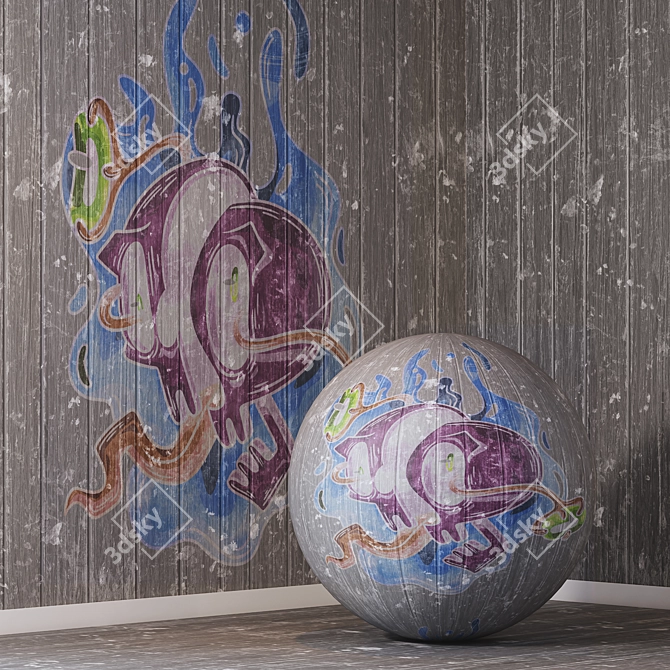 Graffiti 4K Texture Pack - 5 Colors 3D model image 3