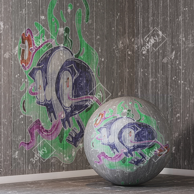 Graffiti 4K Texture Pack - 5 Colors 3D model image 4