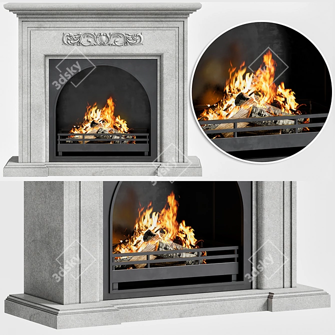 High Quality Fire Place Model 3D model image 2