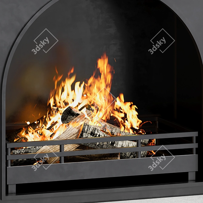 High Quality Fire Place Model 3D model image 3