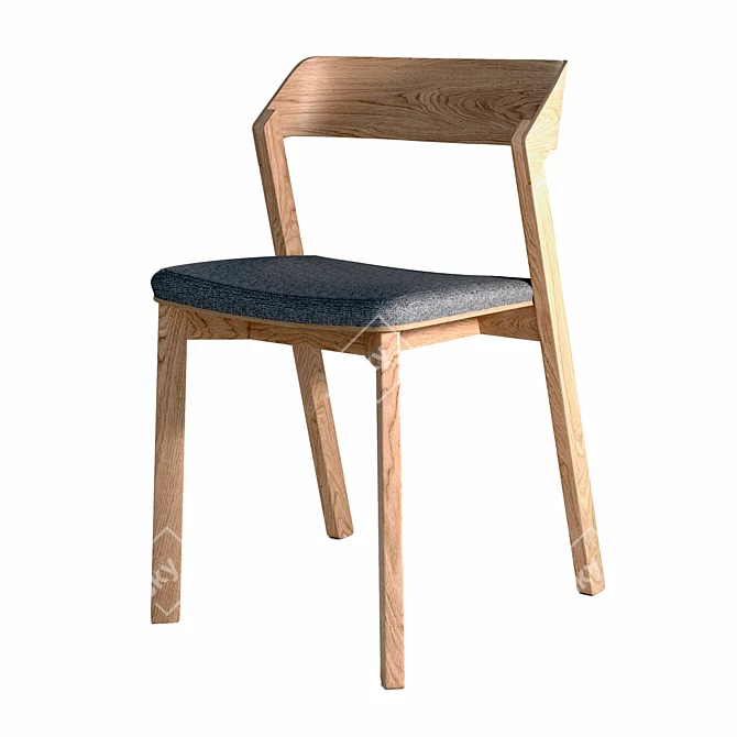 Scandinavian Style Oak Chair 3D model image 6