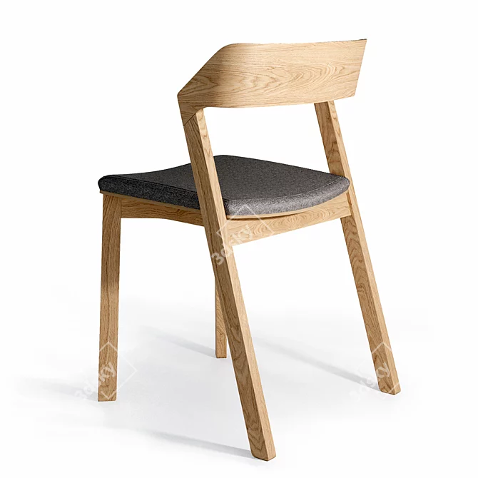 Scandinavian Style Oak Chair 3D model image 9