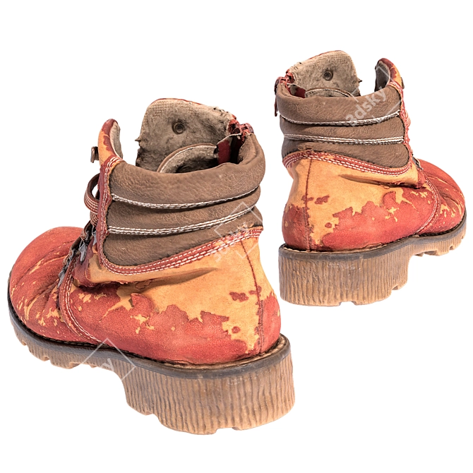 Red Adventure Boots 3D model image 6